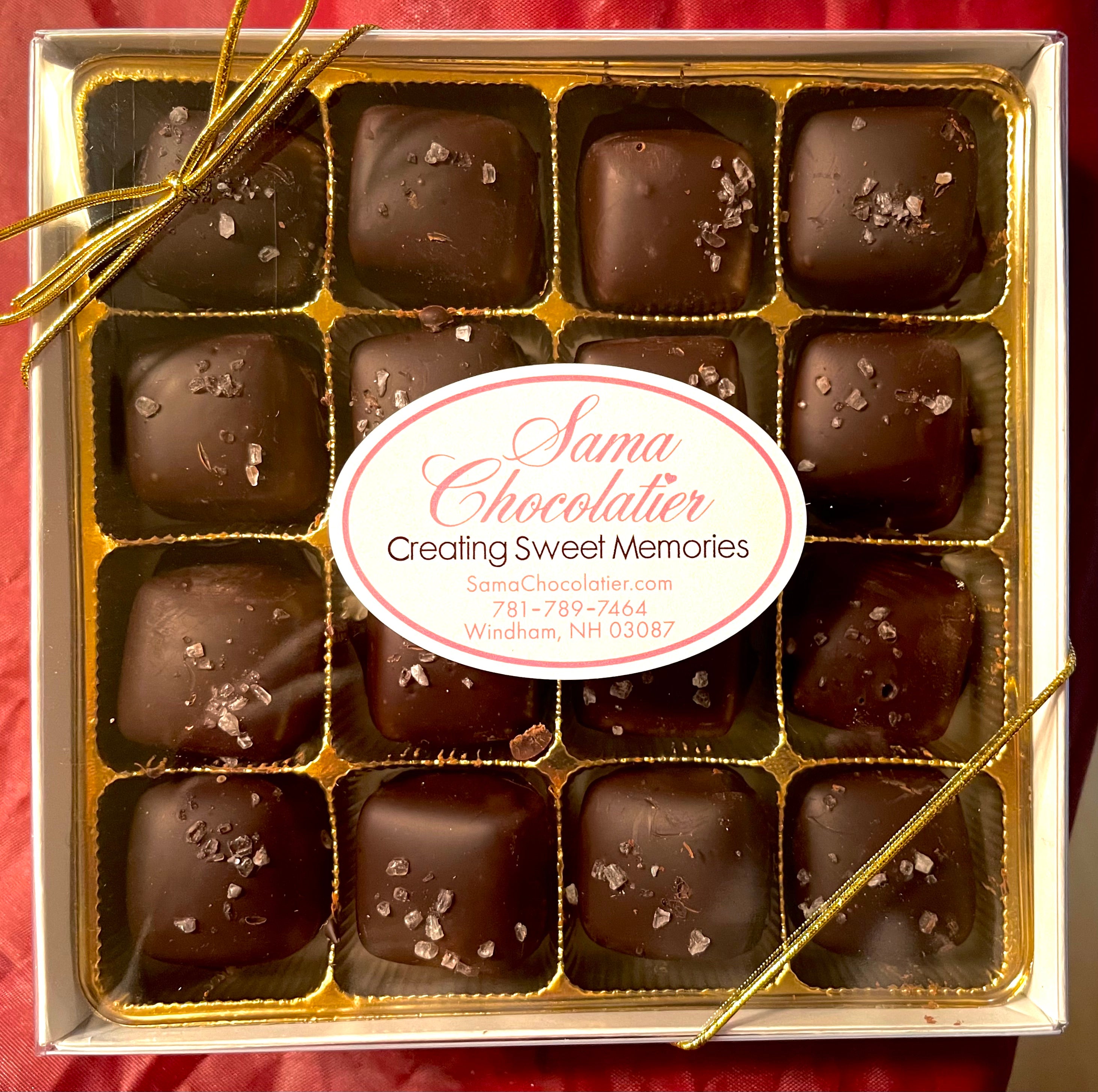 16-Pack Sea Salt Caramels — Dark or Milk Chocolate