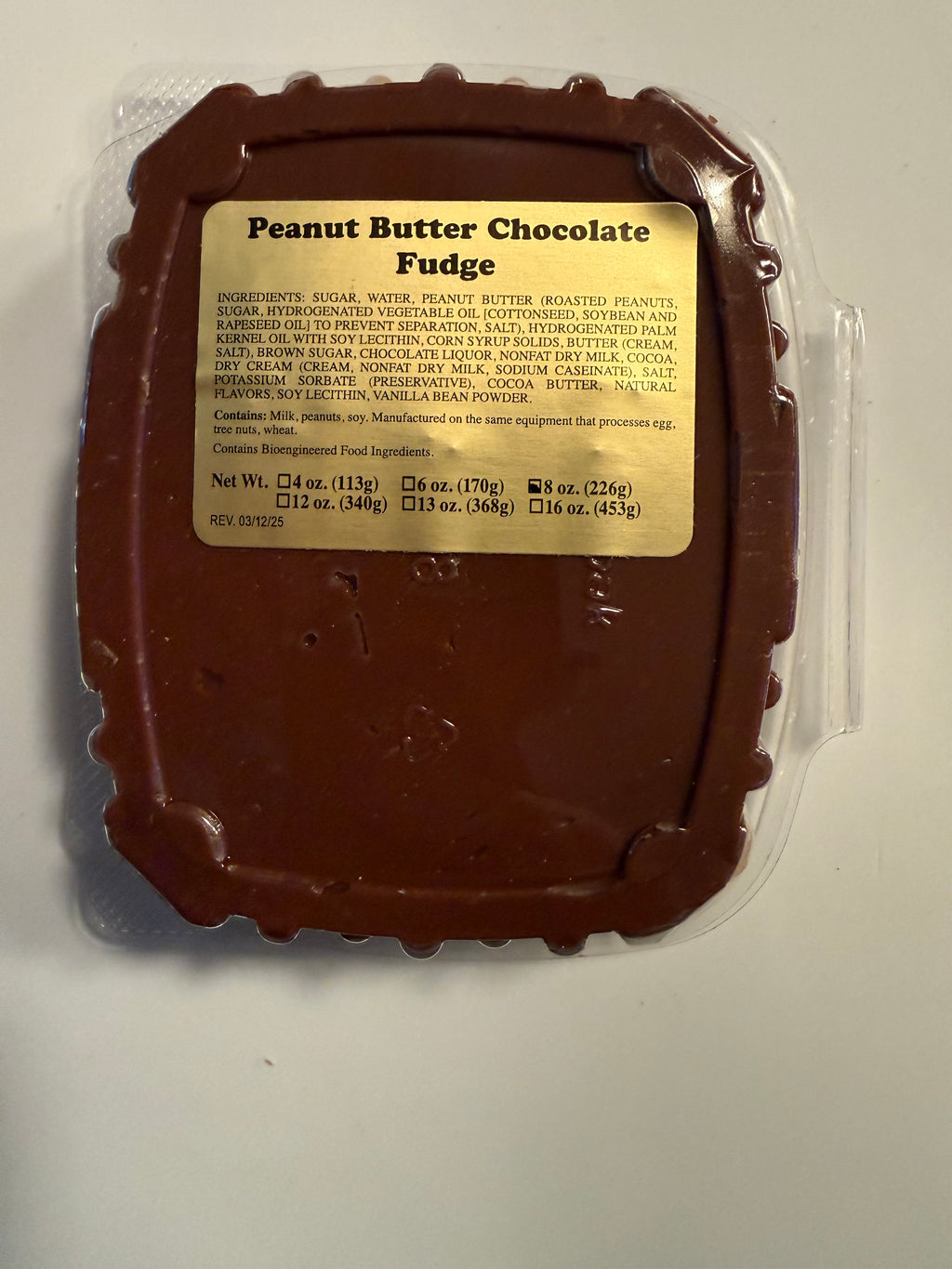 8oz Chocolate Peanut Butter Fudge