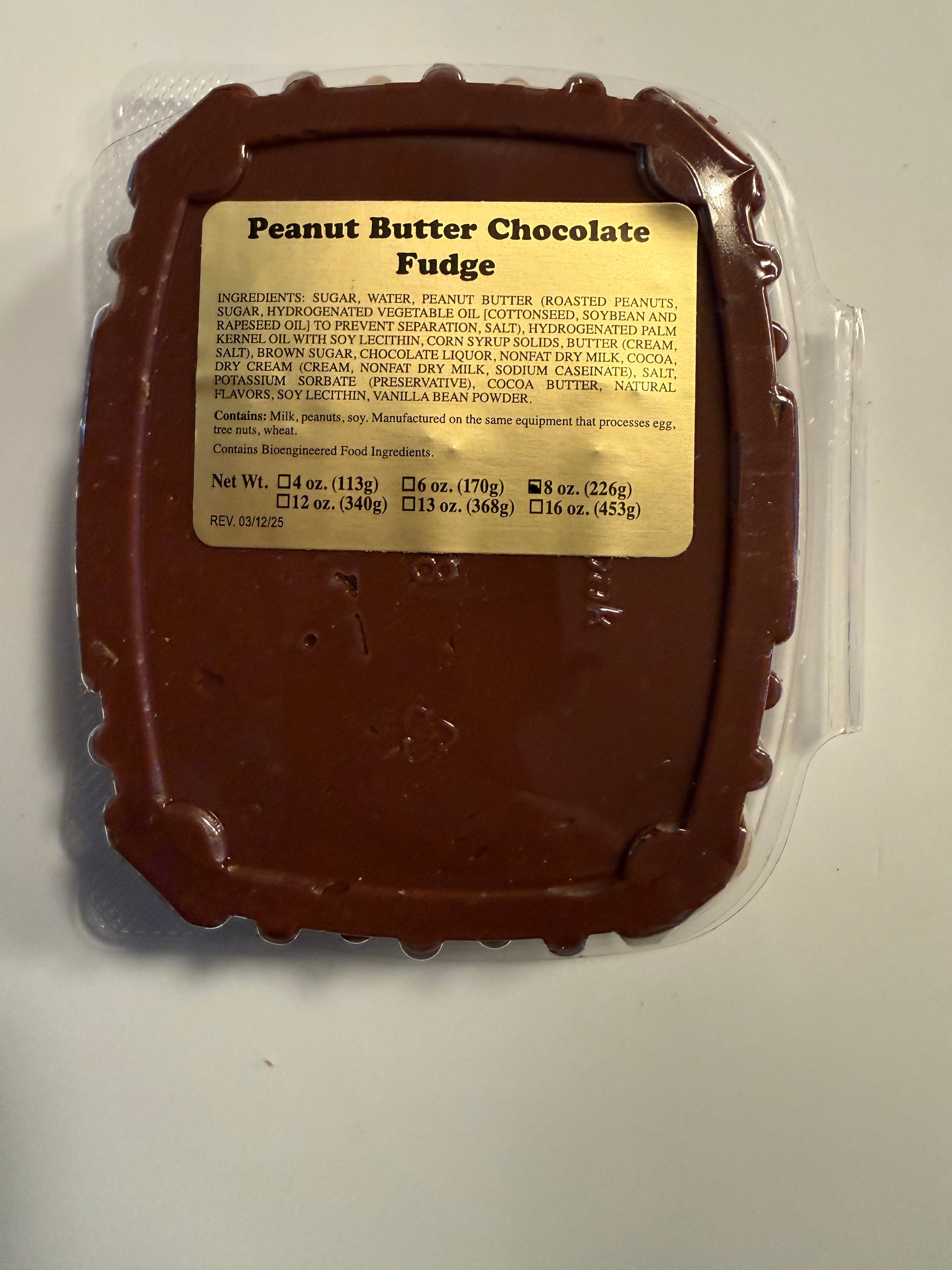 8oz Chocolate Peanut Butter Fudge