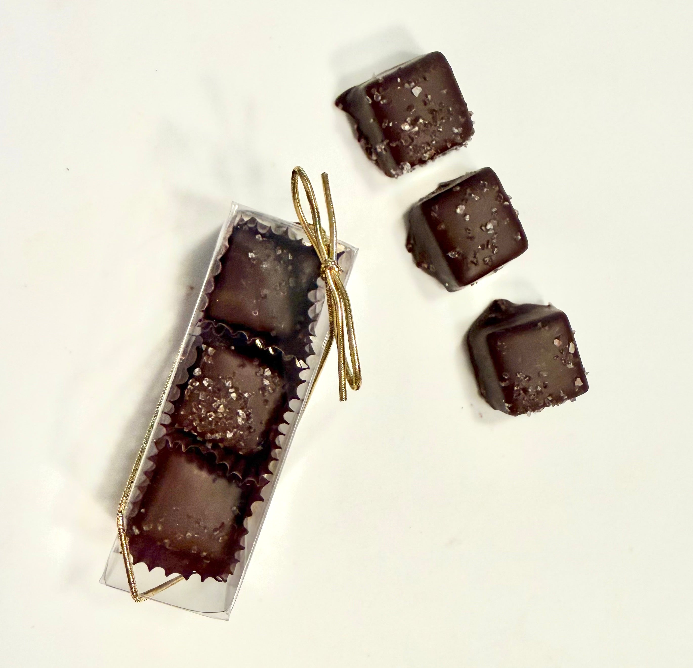 Salted Caramel 3-Pack in Clear Box with Gold Loop Tie