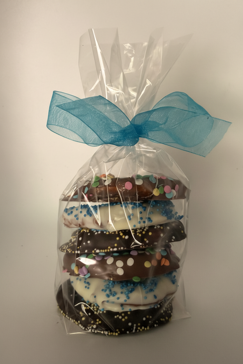 Assorted Six Pack Chocolate Covered Pretzels w/ Sprinkles